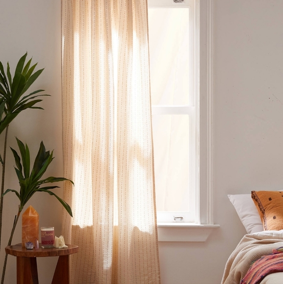 Discontinued UO Curtain Urban Outfitters Kantha Stitch Window Panel Pillow Cases - Picture 7 of 7